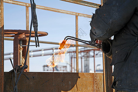 工业焊接工人安全焊机全氧技术气体男人乙炔金属图片
