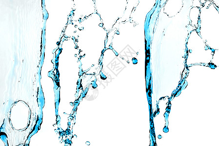 水喷水运动海浪液体流动溪流飞溅蓝色气泡背景图片