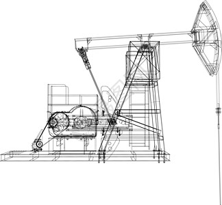油泵插孔 3d的矢量投影气体管道抽油机原油工程钻机燃料千斤顶阀门生产图片