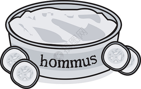 含黄瓜的Hummus Dip盘子香葱辣椒胡椒芹菜鳄梨筹码插图艺术庆典图片