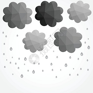 灰色云叶 低聚状风格图片