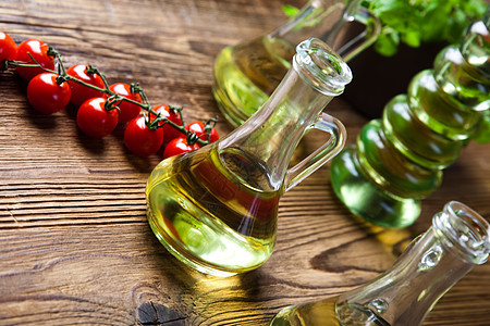 瓶装橄榄油 地中海农村主题蔬菜宏观食物营养木头草药处女烹饪油壶液体图片