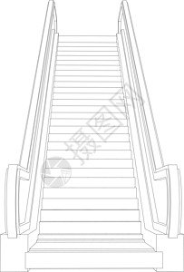 电线框架扶梯 前视图 矢量插图高清图片