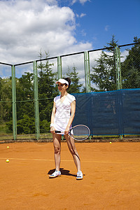 玩网球 自然色彩多彩的音调体育空闲用品黑发游戏消遣生活运动成人活动图片