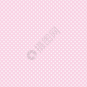 白色波尔卡圆点在甜糊粉红色背景上的排流矢量图案图片
