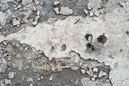一片狼藉压碎的混凝土表面地面材料碎片风化分裂建筑砂浆宽慰废墟水泥背景