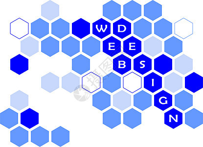 矢量  网络设计插图标签细胞蓝色六边形创造力背景图片