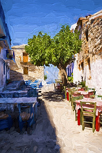 Alonissos 希腊岛街-油漆效应图片