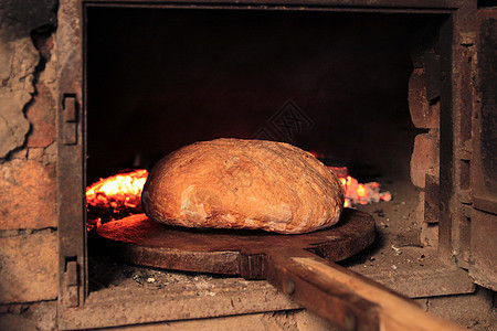 面包烘烤传统托盘营养烤箱食物木头玉米早餐面包师工艺图片