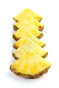 菠萝切片饮食黄色绿色白色果汁热带果味营养水果食物图片