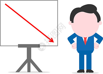 手持箭头的实业家解决方案办公室剪贴商务金融插图经济衰退图表数据男人图片