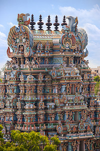 印度印度教神庙马杜赖印度旅行旅游建筑学宗教寺庙地标神社图片