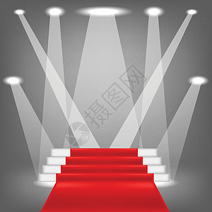 红地毯天鹅绒庆典插图灯光红色奢华优胜者节日光束楼梯图片