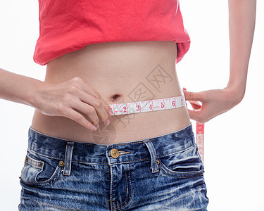 腰部测量妇女损失磁带饮食白色数字女性身体腰围重量腹部图片