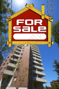 房屋出售标志  木表销售建筑项目仪表广告房子房地产不动产建筑学营销图片