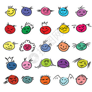 微笑素描团体粉笔电脑幸福蓝色情感铅笔网络表情图片