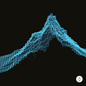 摘要地貌背景背景 网络空间电网 矢量插图概念高度节点技术宽慰顶峰波浪状网络多边形格子图片