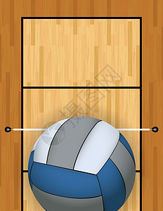 垂直排球和排球法庭背景说明(插图)图片