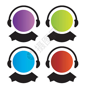 为客户护理中心制作一套彩色的标志技术插图社区通讯耳机全球团队打碟机互联网网络图片