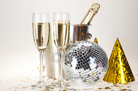 香槟玻璃 明亮多彩的生动主题酒精气泡干杯派对风格庆典玻璃长笛饮料嘶嘶图片