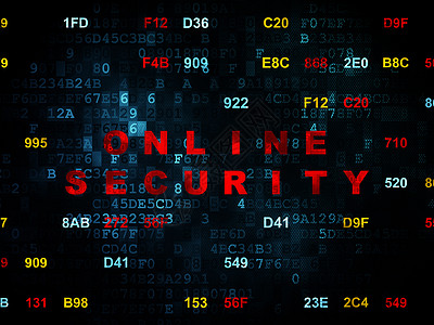数字背景下的保护概念在线安全数据像素化警报屏幕展示政策蓝色攻击监护人保卫图片