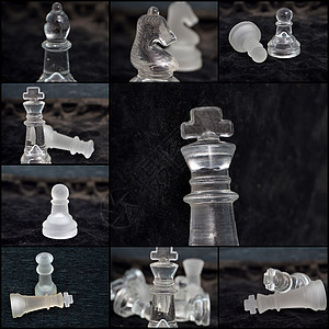 象棋 拼贴和拼贴正方形玻璃方格板比赛头脑物品塑料木头游戏竞赛图片