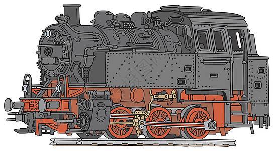 蒸汽机车铁路火车卡通片黑色引擎盘子运输车辆红色公报图片