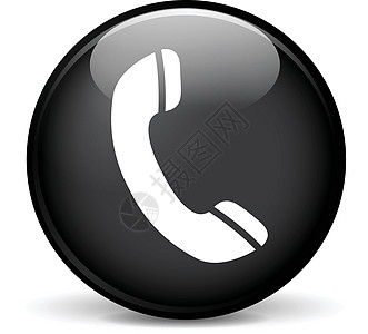 电话图标灰色按钮黑色圆圈圆形网络背景图片