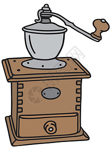 古代咖啡研磨机皱褶古玩古董热饮交叉卡通片好奇心厨房图片