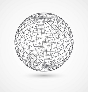 白背景灰色线的抽象地球球球圈图片