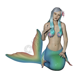 美人鱼故事海洋童话女性蓝色白色传奇魔法神话鱼尾图片