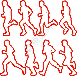 套剪影 短跑运动员 矢量图优胜者训练行动游戏跑步街道速度赛跑者女士团体图片