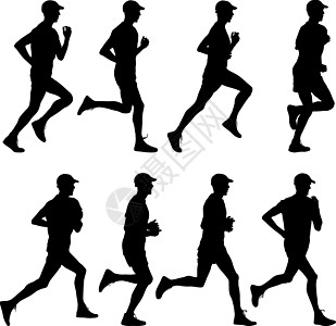 套剪影 短跑运动员 矢量图成人游戏男性冠军跑步女士男人竞技肾上腺素赛跑者图片