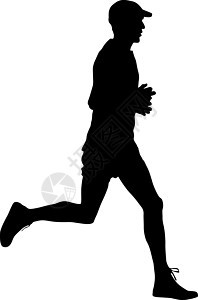 运行黑色光影 矢量插图赛跑者训练跑步男人游戏成人竞技运动优胜者街道图片