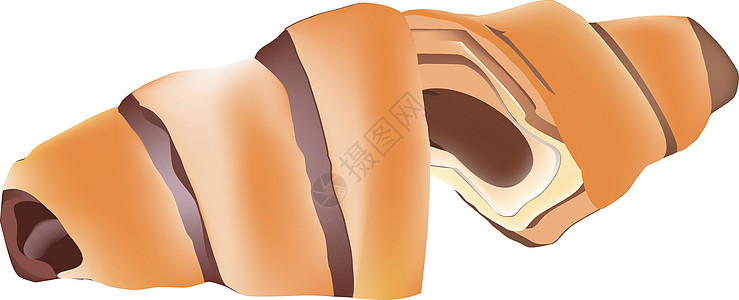 甜甜的羊角面包甜点食物小吃巧克力早餐图片