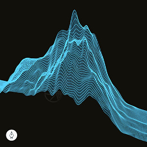 摘要地貌背景 网络空间网节点高度土地技术多边形格子宽慰推介会插图波浪状背景图片