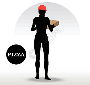 比萨送货员厨师草图男人导游青少年披萨披萨盒女孩卡通片盒子图片