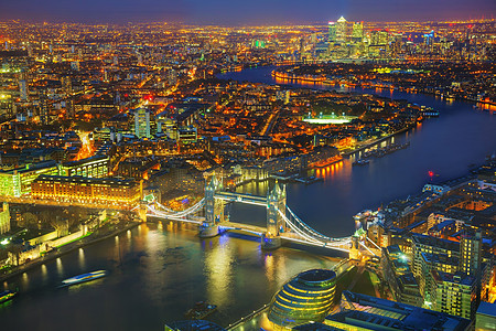 伦敦市的空中环景和塔台桥纪念碑吊桥建筑学地标反射塔桥天空市中心鸟瞰图城市图片