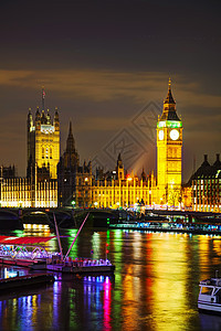 伦敦与伊丽莎白铁塔的一览旅行日落历史首都城市旅游建筑学天空吸引力地标图片