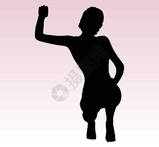 手举手的胜利标志 妇女休钟冒充手指优势那只手女孩草图阴影插图绘画图片