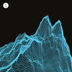 摘要地貌背景 网络空间网土地地形顶峰技术格子地理高度细胞多边形概念图片