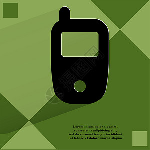 中秋节手机海报移动电话 在平坦几何抽象背景上简单现代化的网络设计黑色细胞插图手机讲话收藏按钮技术电子说话背景