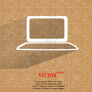 笔记本 在平面几何抽象背景上的平坦现代网络按钮技术商业插图监视器办公室桌面代码屏幕展示电脑图片