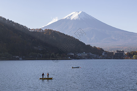 日本秋天福吉山农场旅行吸引力日落树叶反射商事地标红叶斋子图片