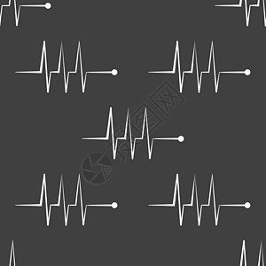 心律网络图标 平板设计 无缝灰色模式图表韵律诊所心电图测试生理心脏病学创造力作品医疗图片
