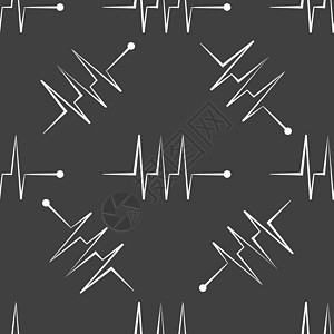 心律网络图标 平板设计 无缝灰色模式作品音乐展示韵律创造力循环心电图梗塞生理测试图片