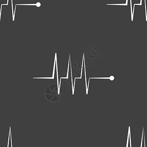 心律网络图标 平板设计 无缝灰色模式心脏病学梗塞图表创造力插图作品音乐小册子生理医疗图片