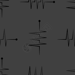 心律网络图标 平板设计 无缝灰色模式梗塞插图生理展示韵律图表诊所医疗作品循环图片