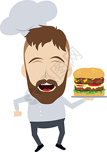 主厨师卡通男人帽子卡通片烤箱胡子成人烹饪插图食物胡须图片