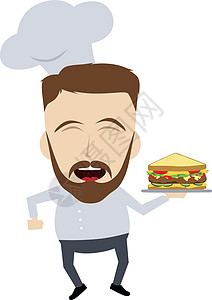 主厨师卡通帽子食物胡须烤箱成人烹饪厨房男人胡子卡通片图片